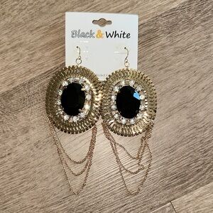 Gold and Black Statement Earrings